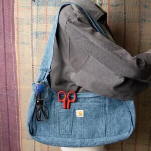 Custom upcycled carhartt shoulder bag